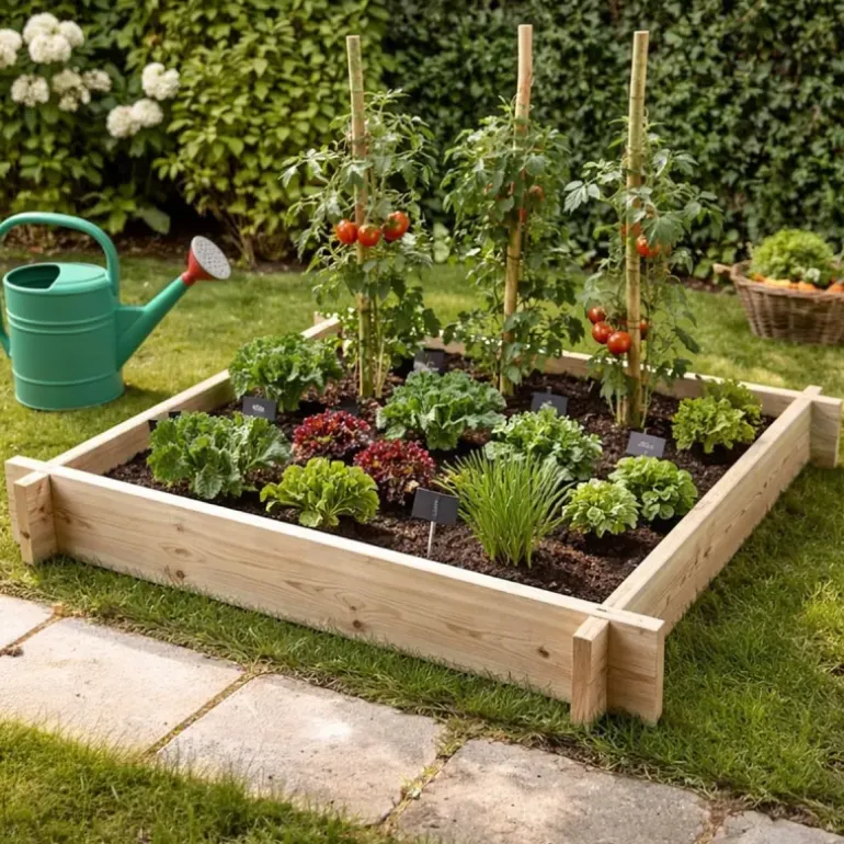 Lot de 3 carrés potager bois de sapin avec géotextile