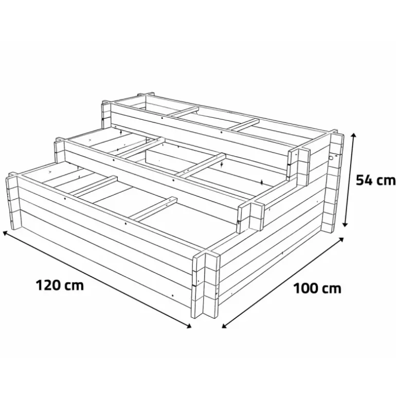 Lot de 3 carrés potager bois de sapin avec géotextile