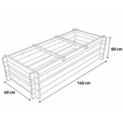 Lot de 3 carrés potager bois de sapin avec géotextile
