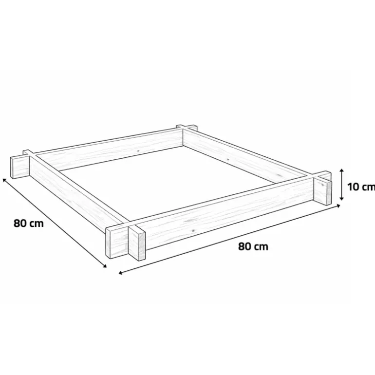 Lot de 3 carrés potager bois de sapin avec géotextile