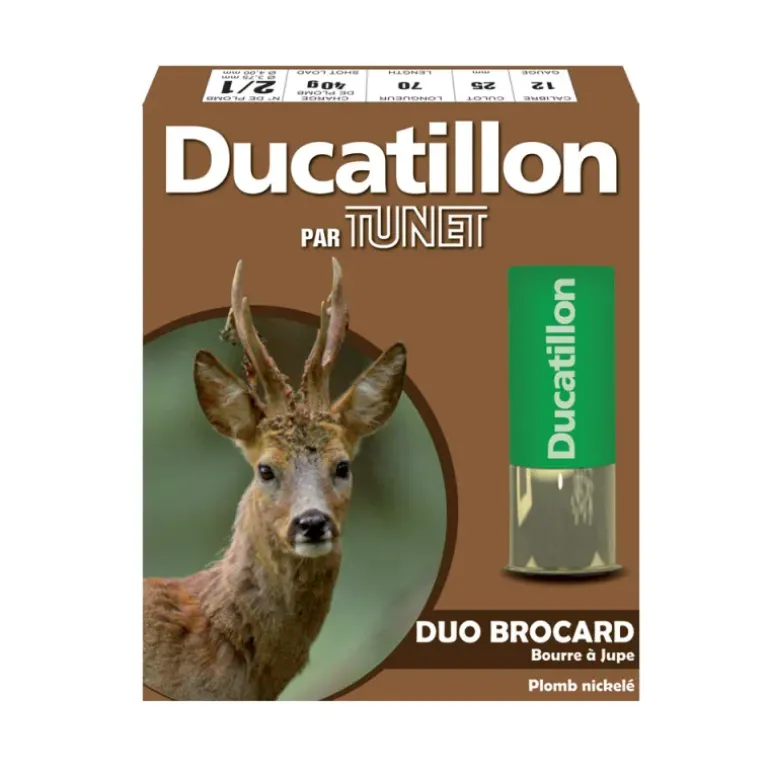 Lot de 200 cartouches cal.12/70 bourre jupe "Duo Brocard" 390m/s