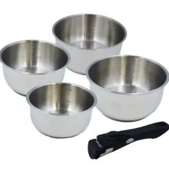 Lot de 4 casseroles inox à manche amovible 14/16/18/20 cm