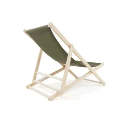 Lot de 2 Chiliennes en Bois de Pin et Toile Coton Kaki