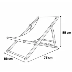 Lot de 2 Chiliennes en Toile de Coton Grise - Structure Bois de Pin