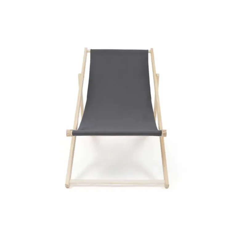 Lot de 2 Chiliennes en Toile de Coton Grise - Structure Bois de Pin