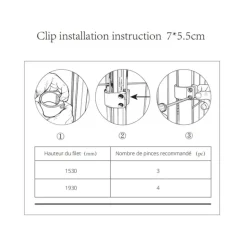 Lot de 4 clips de fixation pour panneau grillagé Ø4,8 cm - Acier galvanisé