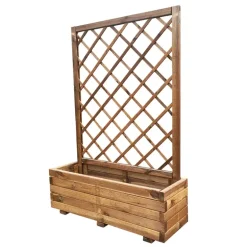 Lot de 2 Jardinières avec treillis en bois autoclave