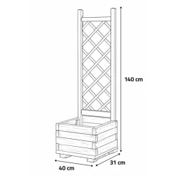 Lot de 2 Jardinières avec treillis en bois autoclave
