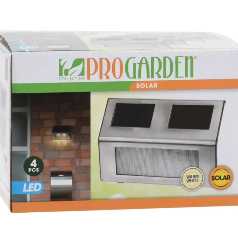 Lot de 4 lampes solaires LED inox – Éclairage extérieur éco