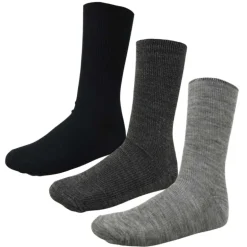 Lot de 3 paires de chaussettes confort sans élastique noir gris