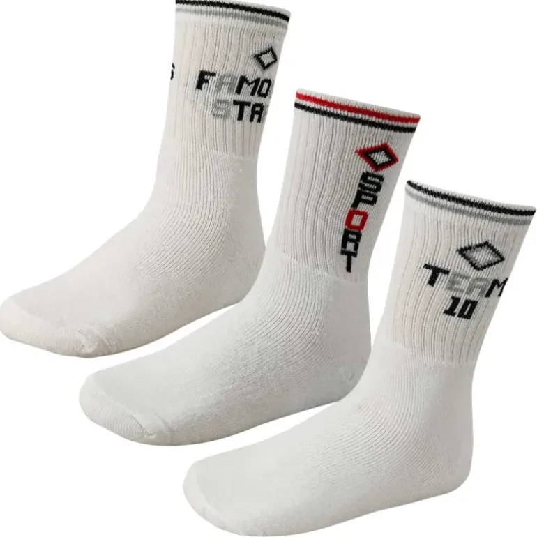 Lot de 3 paires de chaussettes sport coton blanches