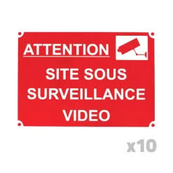 Lot de 10 Panneau SITE SOUS SURVEILLANCE VIDEO Akilux 34 x 24cm