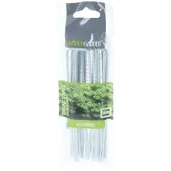 Lot de 10 piquets de fixation Progarden 14 cm - Métal galvanisé résistant