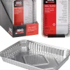 Lot de 4 plateaux en aluminium pour barbecue - 32x23x4 cm
