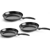 Lot de 3 poêles Vita Verte en aluminium anti-adhésif - Ø20/24/28cm - Tous feux