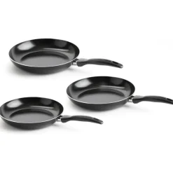 Lot de 3 poêles Vita Verte en aluminium anti-adhésif - Ø20/24/28cm - Tous feux