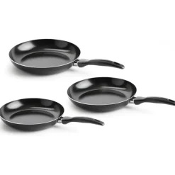 Lot de 3 poêles Vita Verte en aluminium anti-adhésif - Ø20/24/28cm - Tous feux