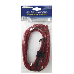 Lot de 2 tendeurs élastiques 1 mètre avec crochets