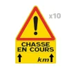 Lot de 10 Triangles signalisation "chasse en cours" 70 X 100 cm