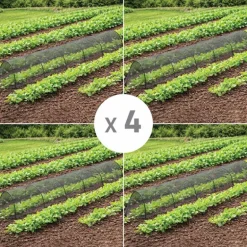 Lot de 4 Tunnels de protection pour potager maillé - 3 m