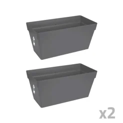 Lot de 2Jardinières 70 cm Elho® - Gris - Réservoir intégré