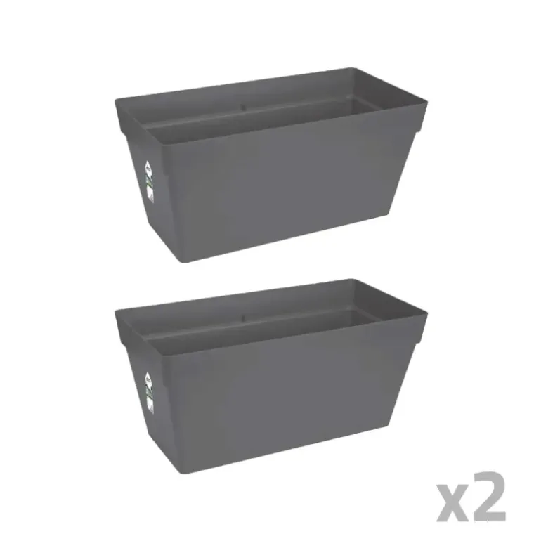 Lot de 2Jardinières 70 cm Elho® - Gris - Réservoir intégré