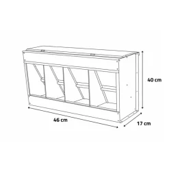 Mangeoire 20 kg 4 compartiments métal 46 x 17 x 40 cm