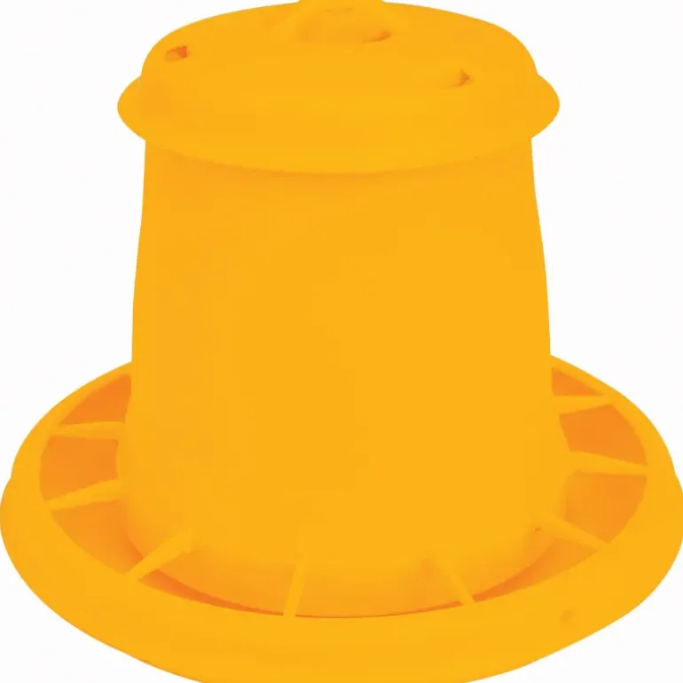 Mangeoire à trémie cylindrique plastique avec poignée - 3,5 kg - Jaune