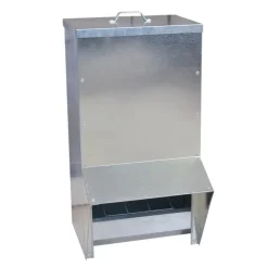 Mangeoire à trémie galvanisée Gaun 30 Kg - 31 x 22 x 59 cm