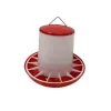 Mangeoire plastique avec poignée 12kg pour volailles et pigeons - Rouge et blanc