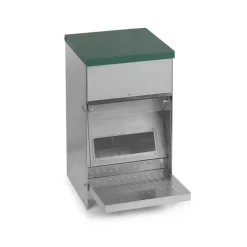 Mangeoire Trémie Anti-Nuisible Rooster 10kg - Acier Galvanisé Gris/Vert