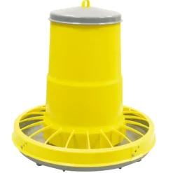Mangeoire trémie cylindrique volailles plastique jaune 17kg