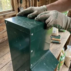 Mangeoire trémie galvanisée verte anti gaspillage 7 kg