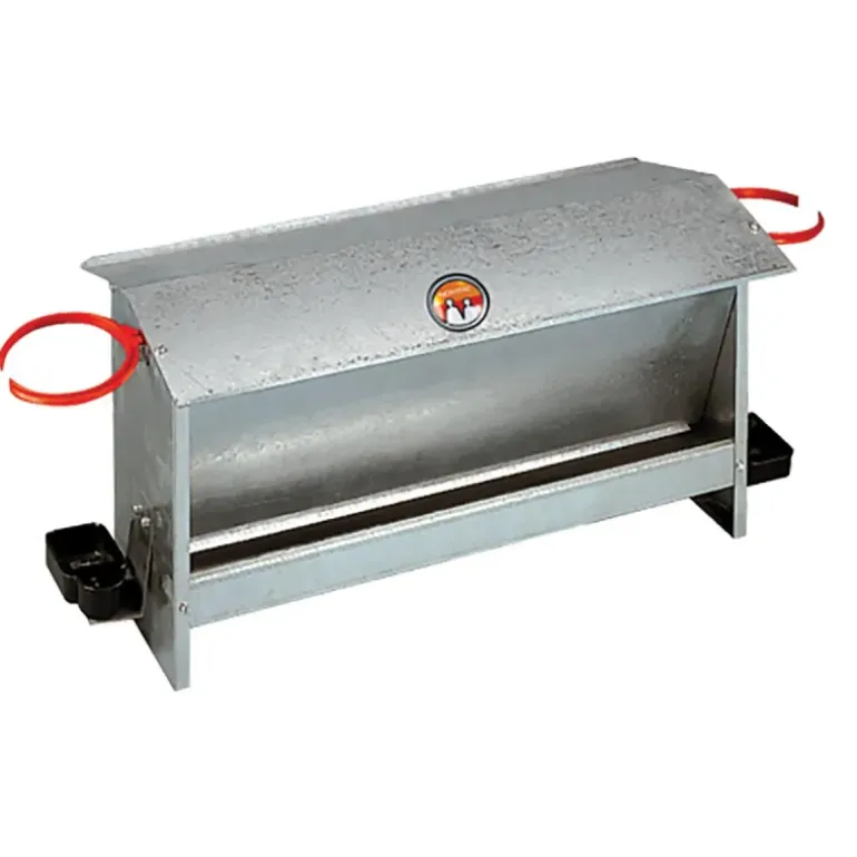Mangeoire volailles 10kg avec 2 portes bouteilles - Tôle galvanisée - NOVITAL