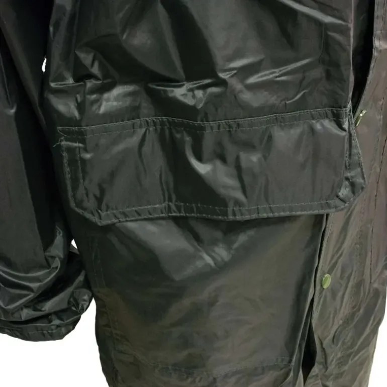 Manteau à capuche coupe vent imperméable polyester kaki S à 3XL