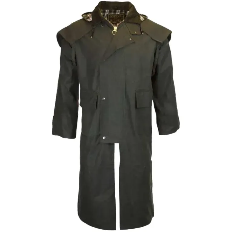 Manteau long Walker and Hawkes Waxstock Vert