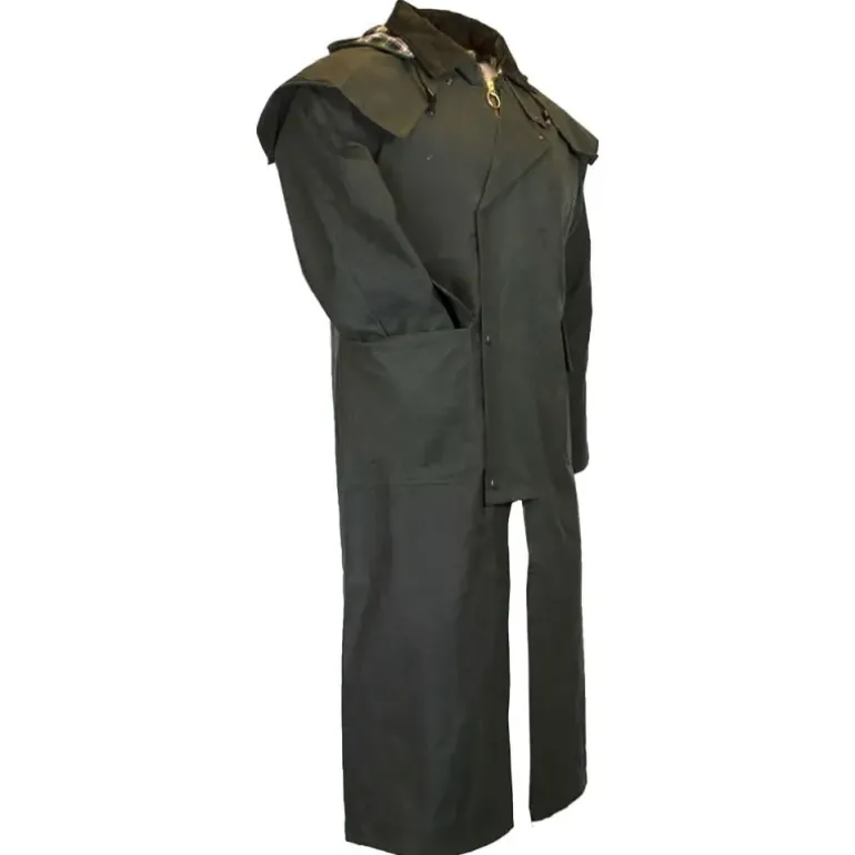 Manteau long Walker and Hawkes Waxstock Vert