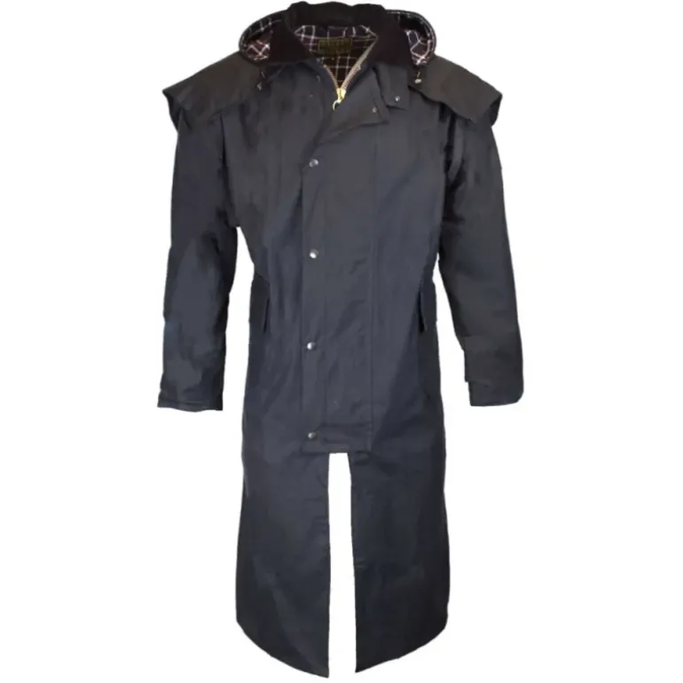 Manteau long Walker and Hawkes Waxstock navy de M à 3XL