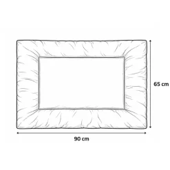 Matelas antidérapant gris 300D 90x65 cm pour chien