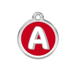 Médaille alphabétique gravable pour chien - Acier inoxydable Ø 3 cm