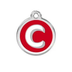 Médaille alphabétique gravable pour chien - Acier inoxydable Ø 3 cm