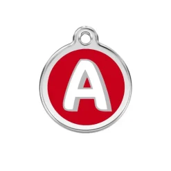 Médaille alphabétique gravable pour chien - Acier inoxydable Ø 3 cm