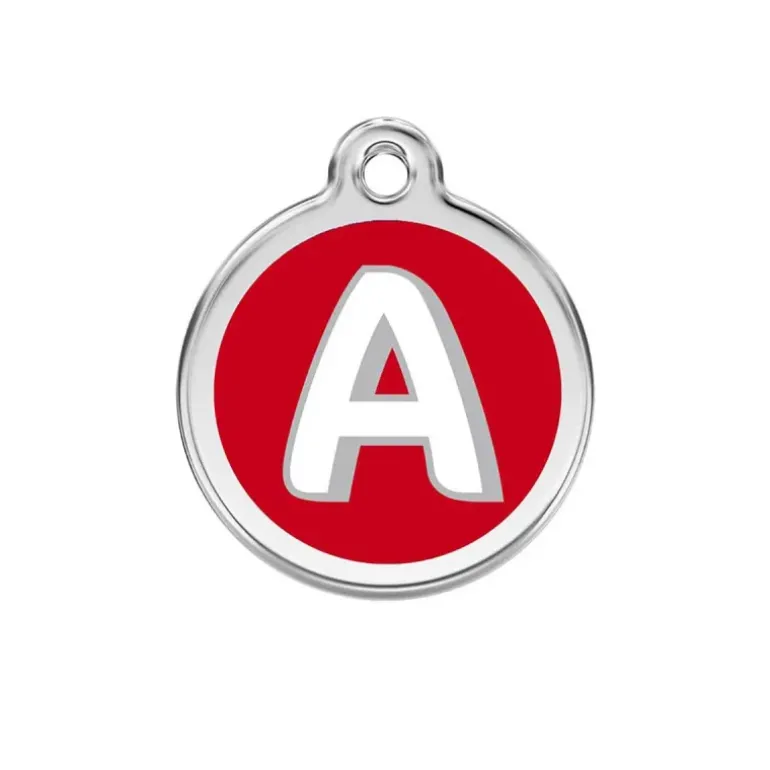 Médaille alphabétique gravable pour chien - Acier inoxydable Ø 3 cm