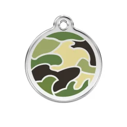 Médaille gravable pour chien Camouflage - Ø 3 cm - Acier inoxydable RedDingo