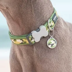 Médaille gravable pour chien Camouflage - Ø 3 cm - Acier inoxydable RedDingo