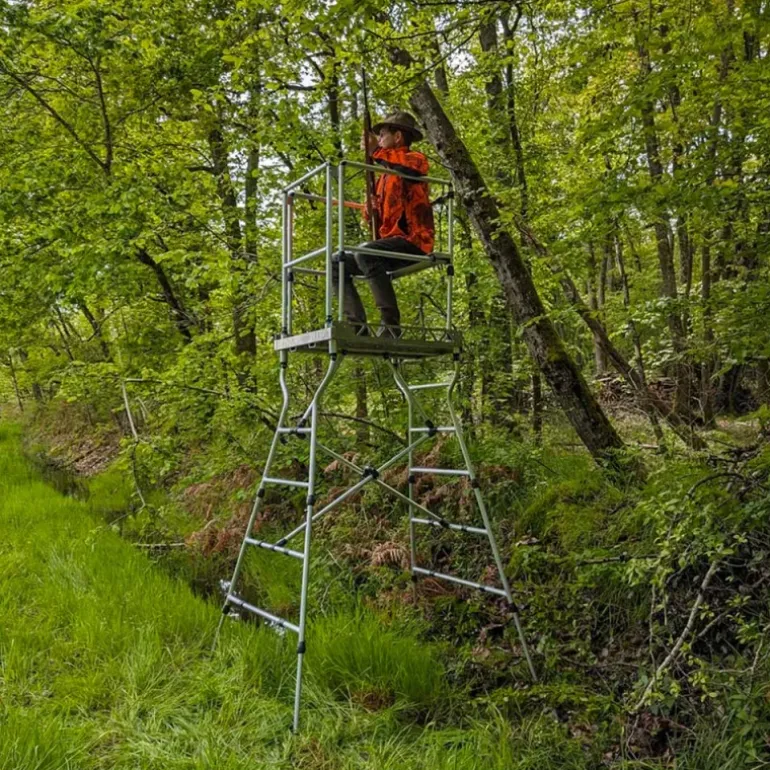 Mirador pliable aluminium 1,25m 19,5kg transportable coffre