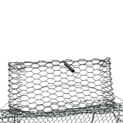 Nasse 2 entrées galvanisée plastifiée maille 10 mm L 80 cm