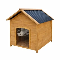 Niche en bois chalet pour chien - Taille S - Toit PVC