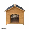 Niche en bois chalet pour chien - Taille L - Toit PVC