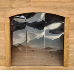 Niche en bois chalet pour chien - Taille L - Toit PVC
